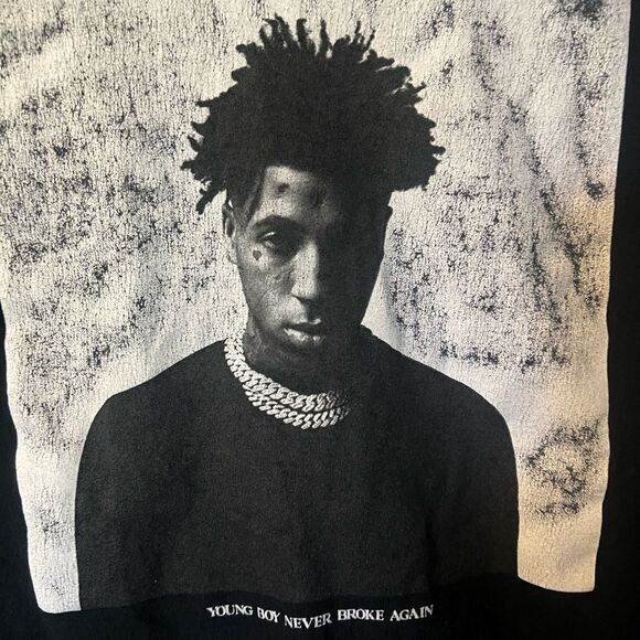 NBA Young Boy. Never Broke Again picture graphic unisex T-shirt. Size L. - Picture 2 of 6